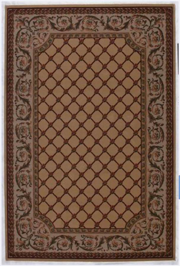 Karastan Royal Court Pompadour/Sauterne - 5'2" X 7'10" Rectangular Decorwool Traditional Beige Area Rug