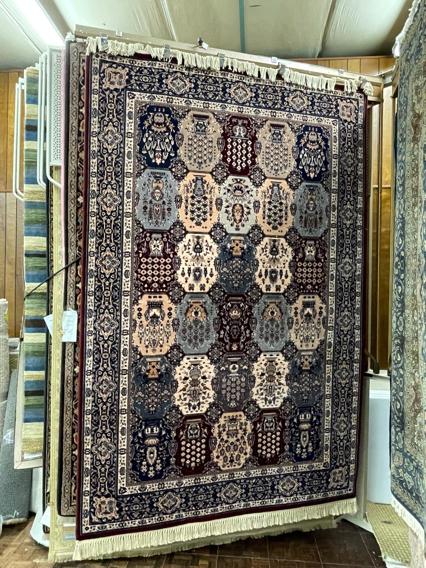 Karastan Red Bakhtiari 5'6" X 8'6" Rectangular Wool Oriental Area Rug - Traditional Elegance