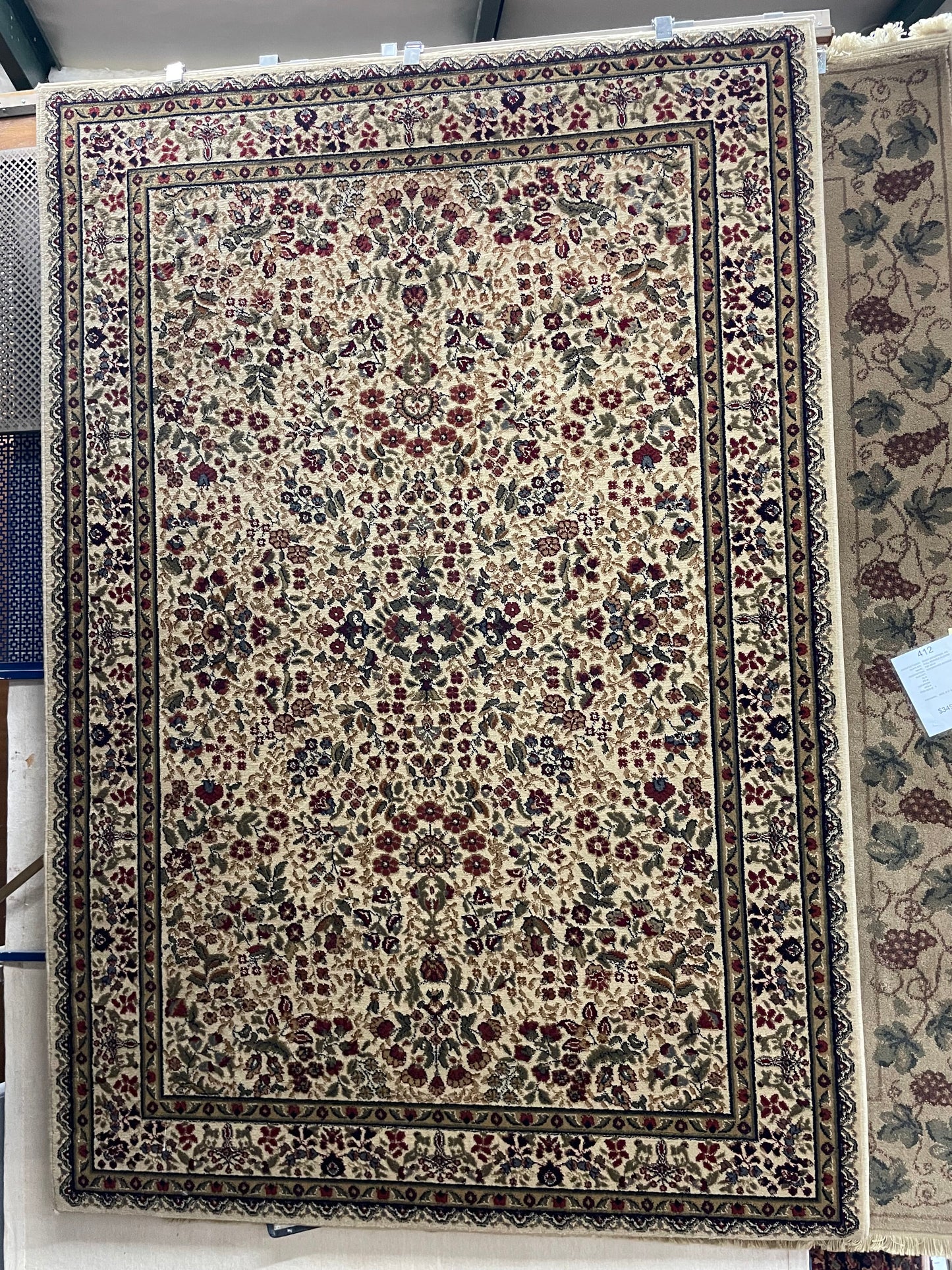Concord Jewel Sarouk - 5'3" X 7'7" Rectangular Polypropylene Oriental Ivory Area Rug