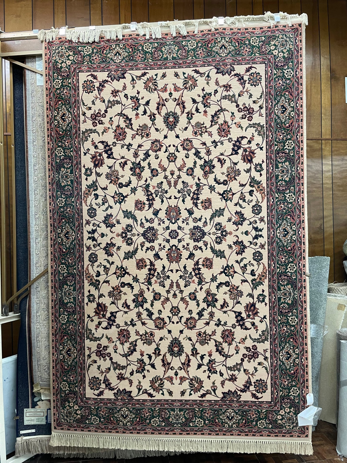 Karastan Kara Shah Creme Keshan - 5'6" X 8'6" Rectangular Wool Oriental Area Rug