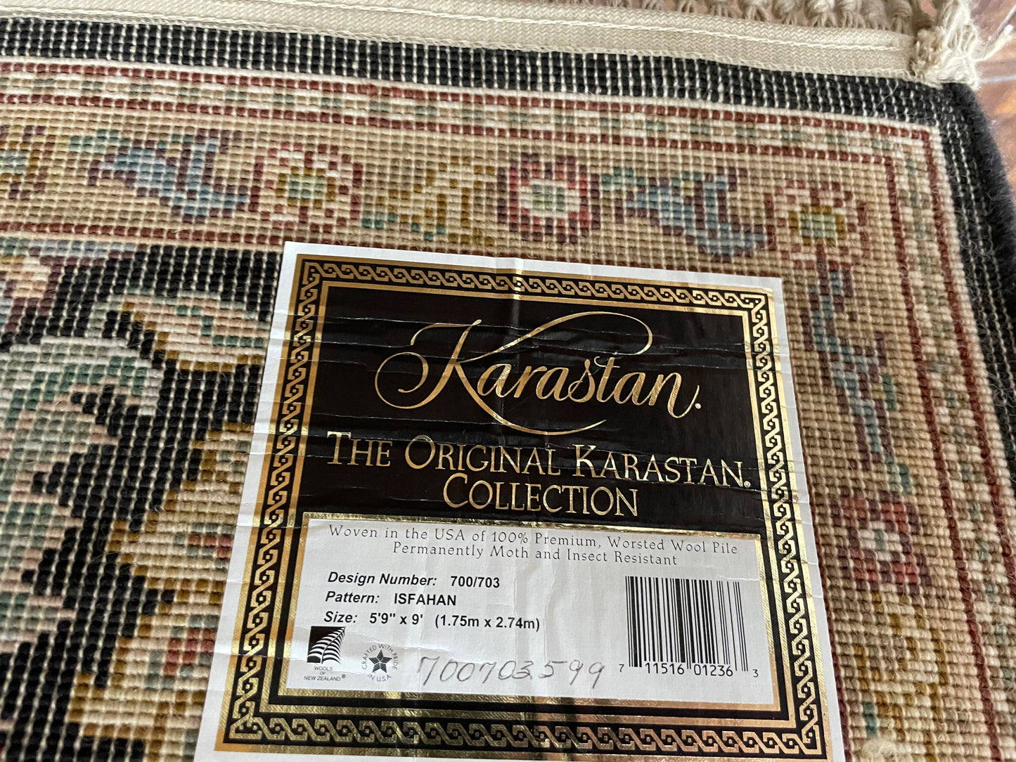 Karastan Original Collection Isfahan - 5'9" X 9'0" Rectangular Wool Oriental Black Area Rug