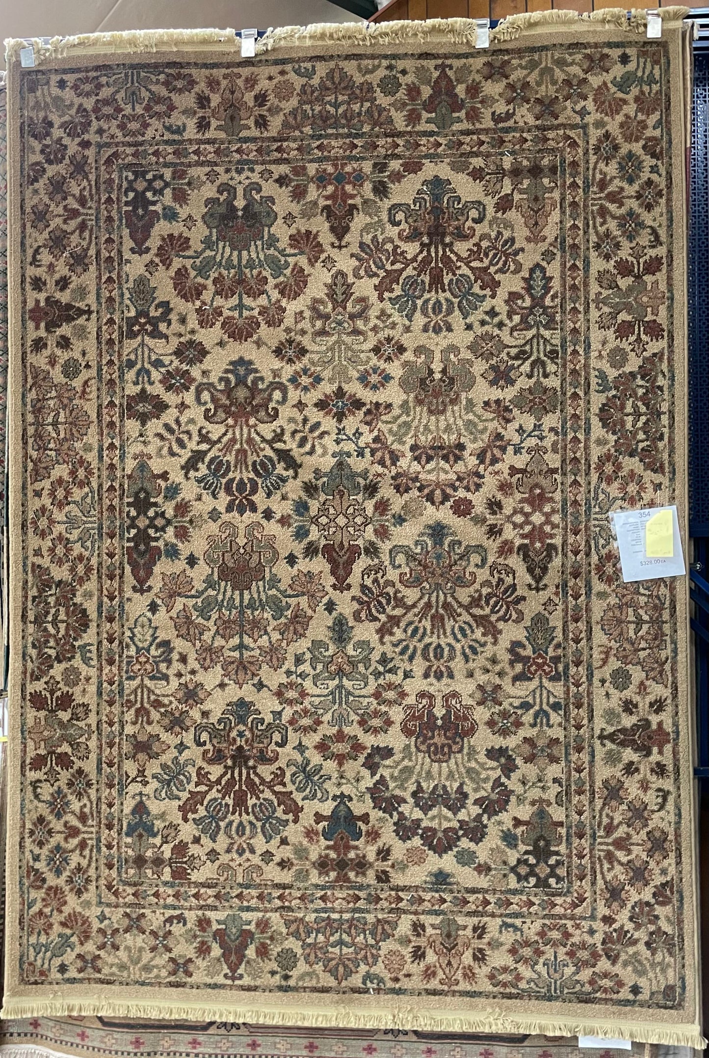 Kathy Ireland Home Ambrosia European Naturals 5'5" X 7'5" Rectangular Beige Olefin Traditional Rug