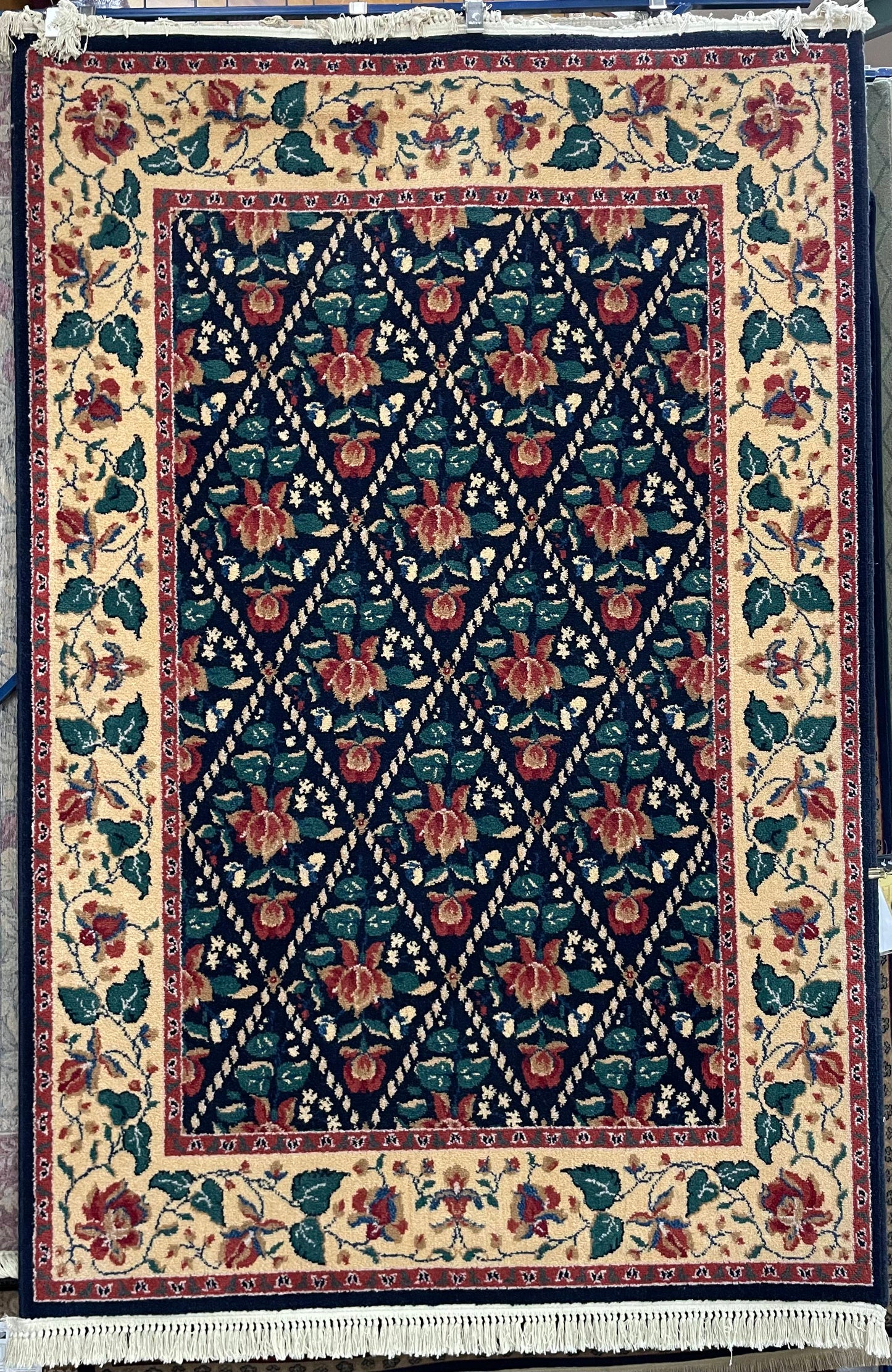 Mastercraft Courtland TRL 5'3" X 7'11" Navy Wool Oriental Rug - Traditional Power-Loomed Design