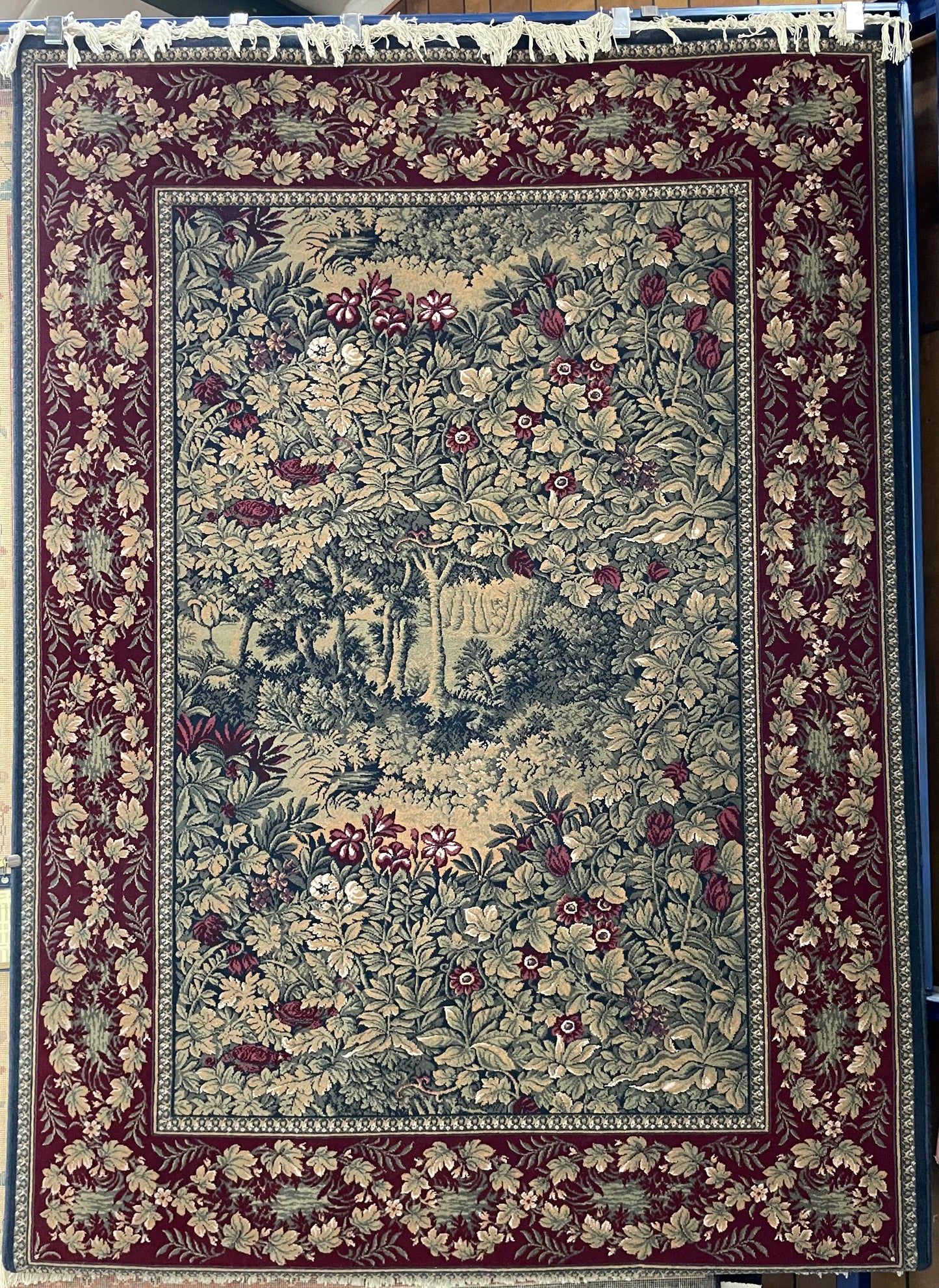 Exbury Claret 5'7" X 7'11" Rectangular Wool Oriental Area Rug - Traditional Red Design