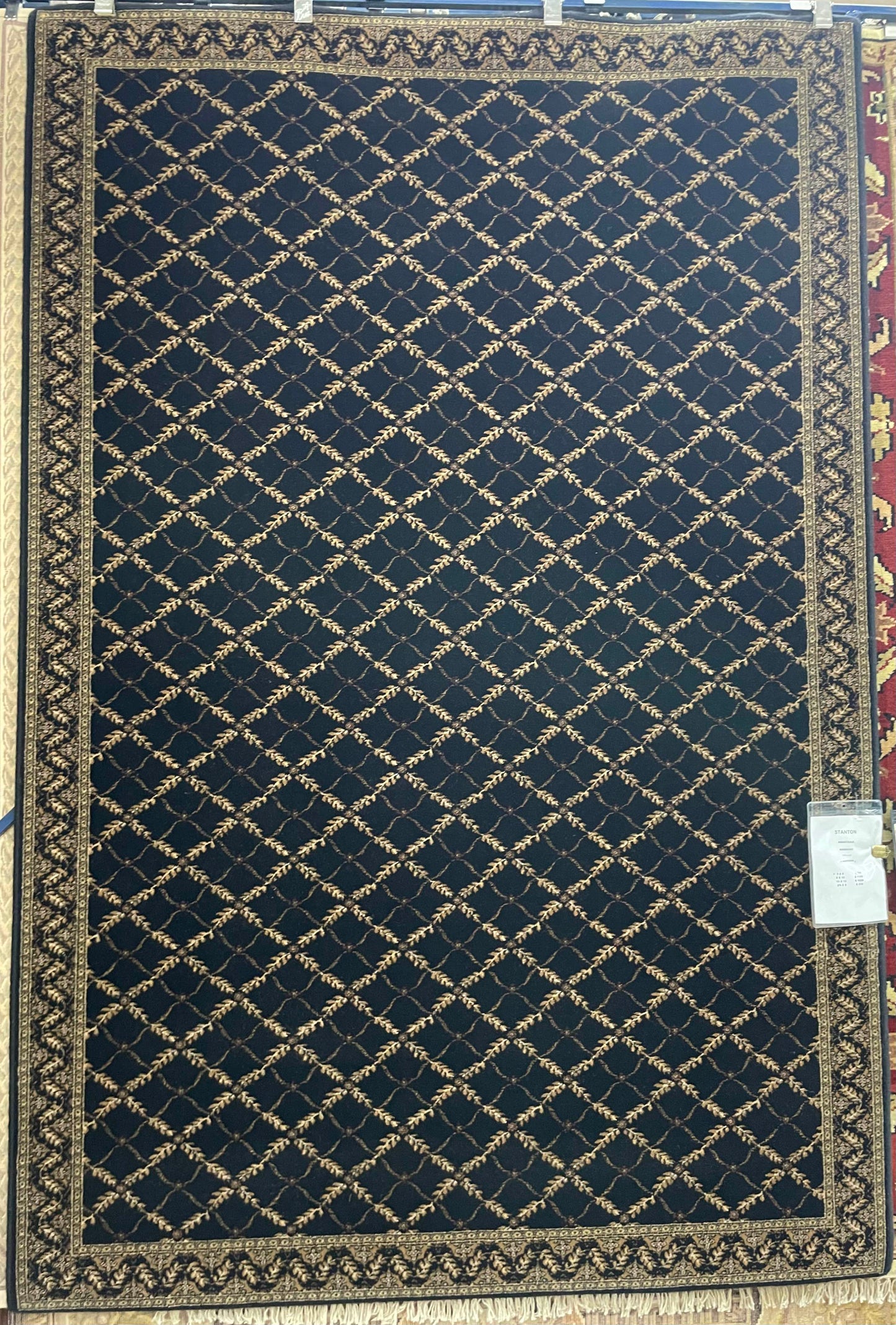 Stanton Anastasia Midnight 5'0" X 8'0" Rectangular Black Wool Traditional Area Rug