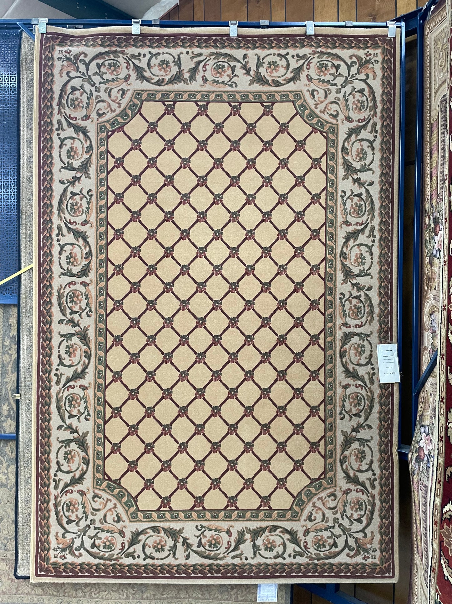 Karastan Royal Court Pompadour/Sauterne - 5'2" X 7'10" Rectangular Decorwool Traditional Beige Area Rug