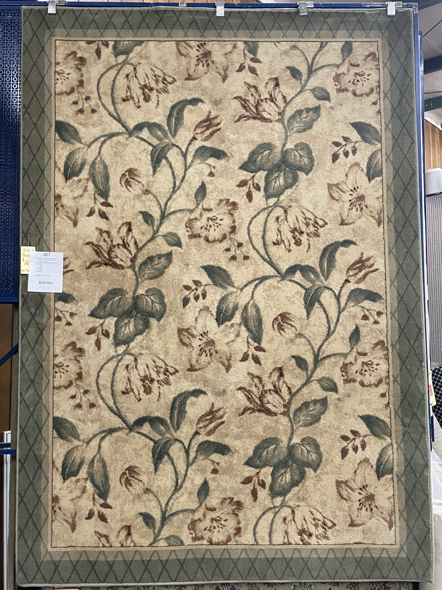 Kathy Ireland Home Sunwashed Garden 5'5" X 7'8" Rectangular Floral Green Olefin Area Rug