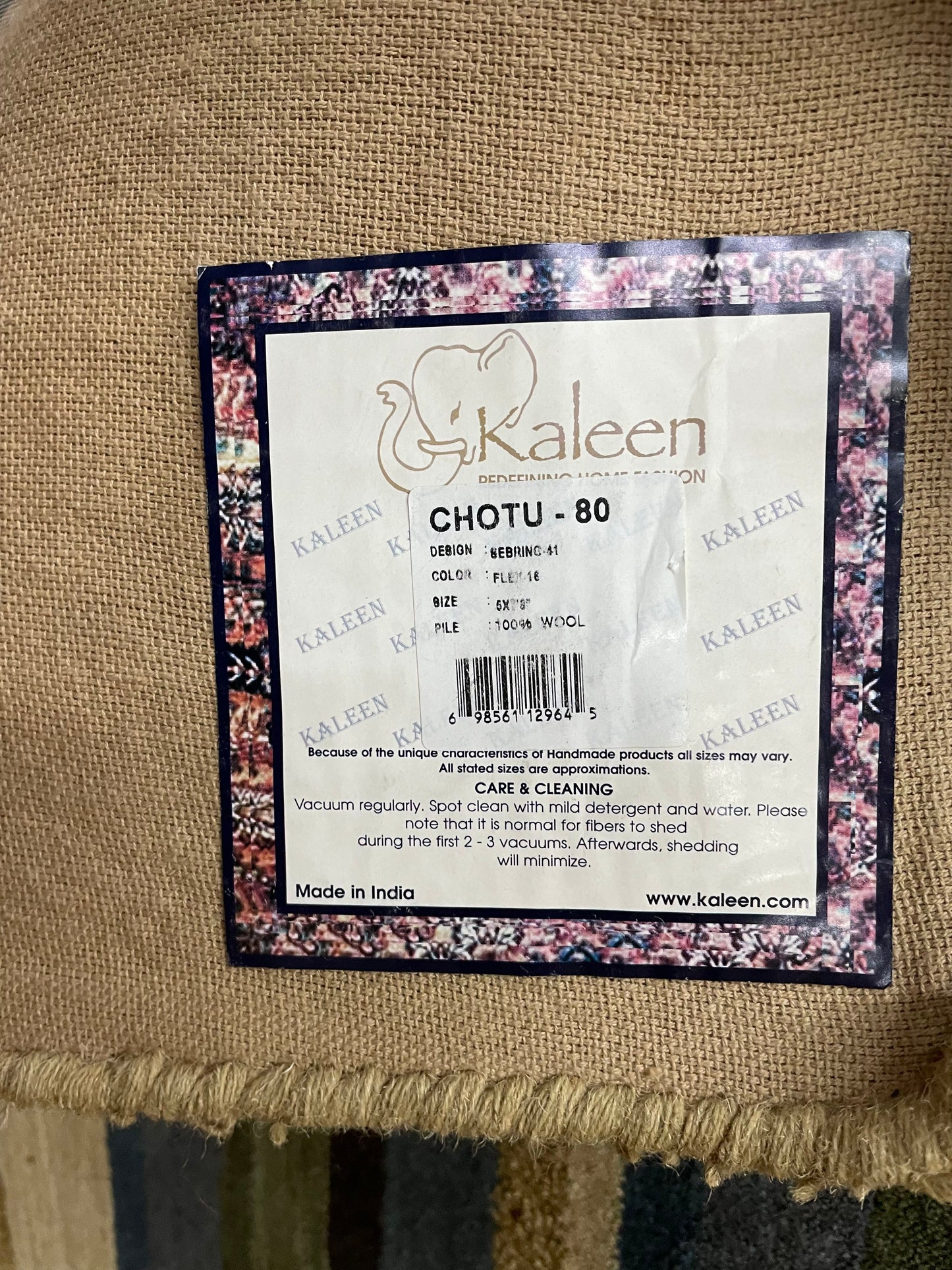 Kaleen Chotu Sebring Flex - 5'0" X 7'6" Rectangular Wool Striped Multicolor Area Rug