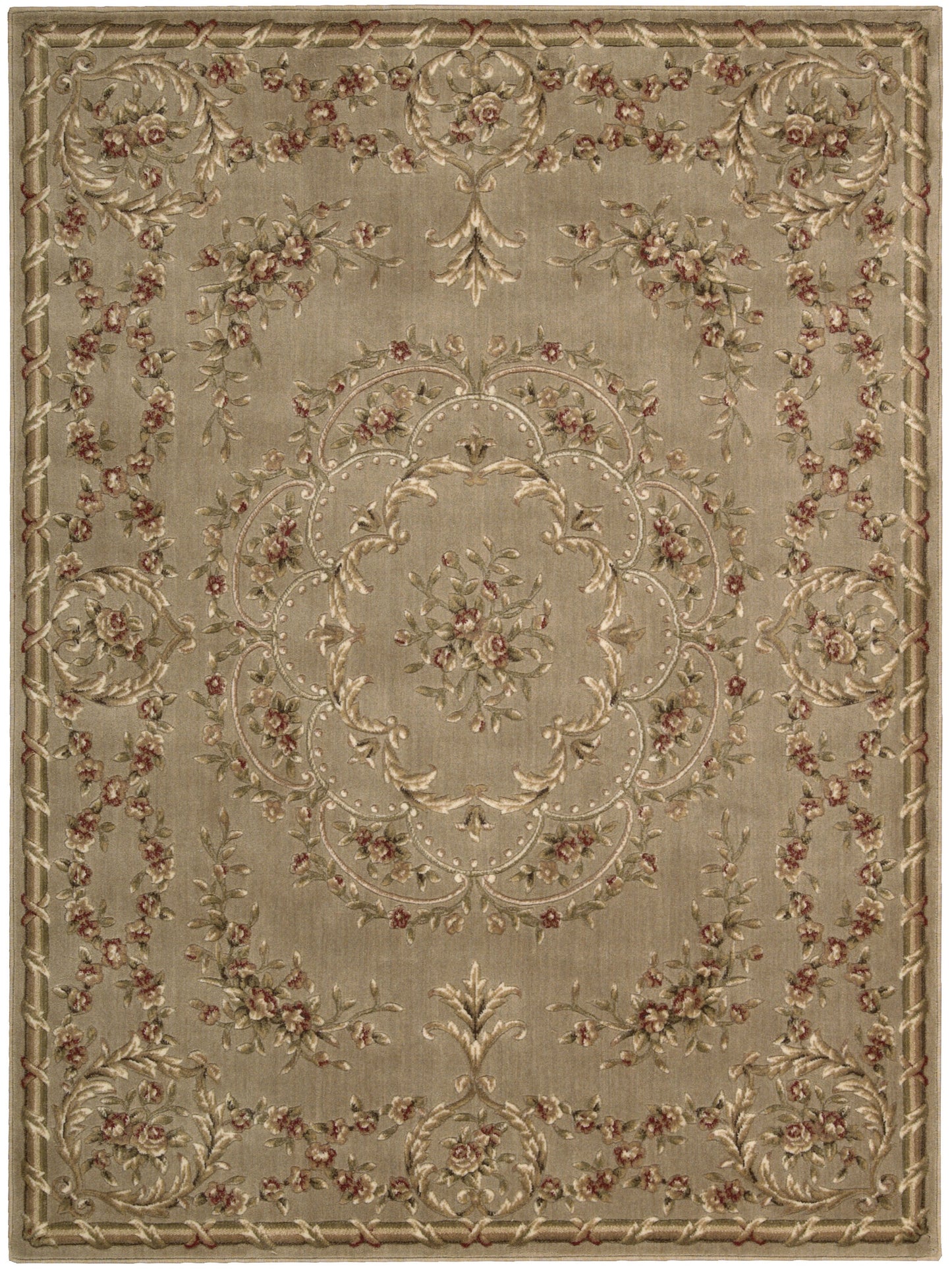Nourison Somerset Mocha - 5'6" X 7'5" Rectangular Polypropylene Floral Area Rug