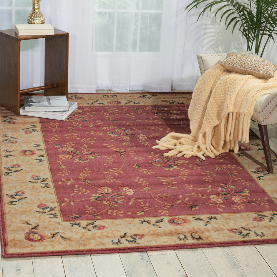 Nourison Somerset Rose - 5'6" X 7'5" Rectangular Polypropylene Traditional Area Rug