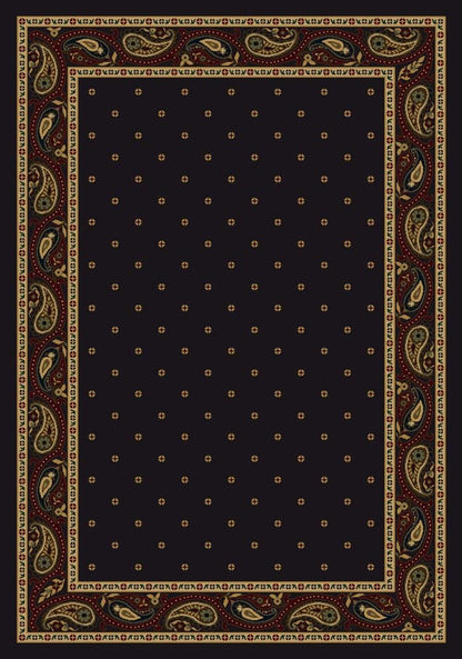 Milliken Innovations Paisley Onyx - 5'4" X 7'8" Rectangular Nylon Black Rug