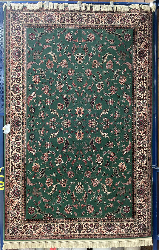 Karastan Kara Shah Green Keshan - 5'5" X 8'6" Rectangular Wool Oriental Area Rug