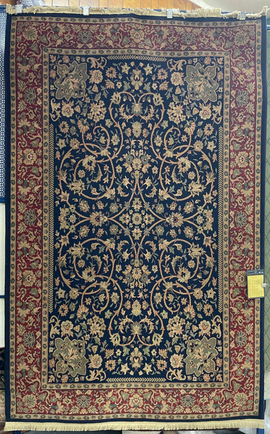 Masland Generations Navy Sarouk - 5'5" X 8'6" Rectangular Wool Oriental Area Rug