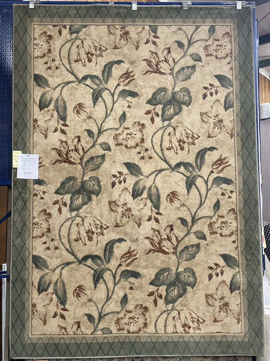 Shaw Kathy Ireland Home Sunwashed Garden Ivory - 5'5" X 7'8" Rectangular Olefin Green Area Rug