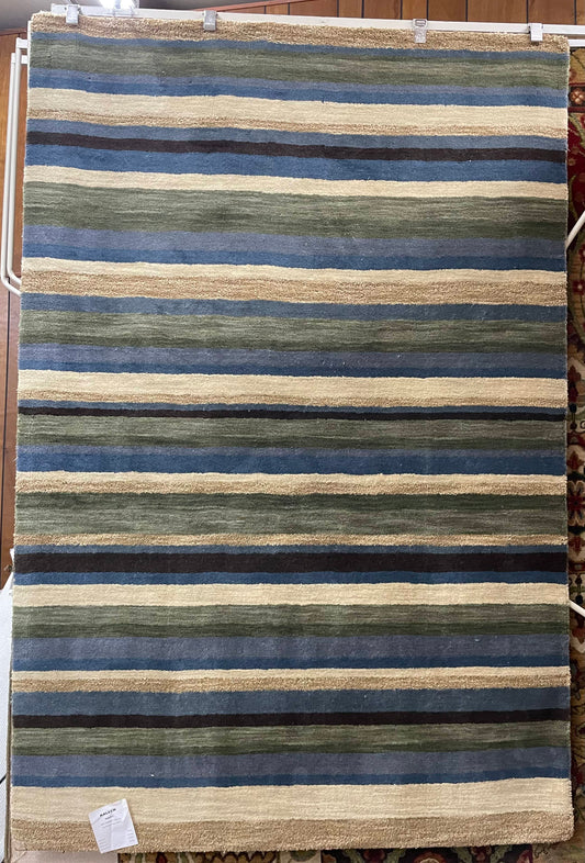 Kaleen Chotu Sebring Flex - 5'0" X 7'6" Rectangular Wool Striped Multicolor Area Rug